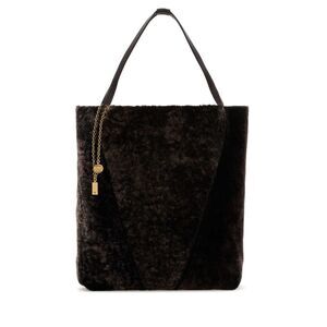 Chloe Women Dark Brown Shearling Large Chloã¨ Spin Shopping Bag